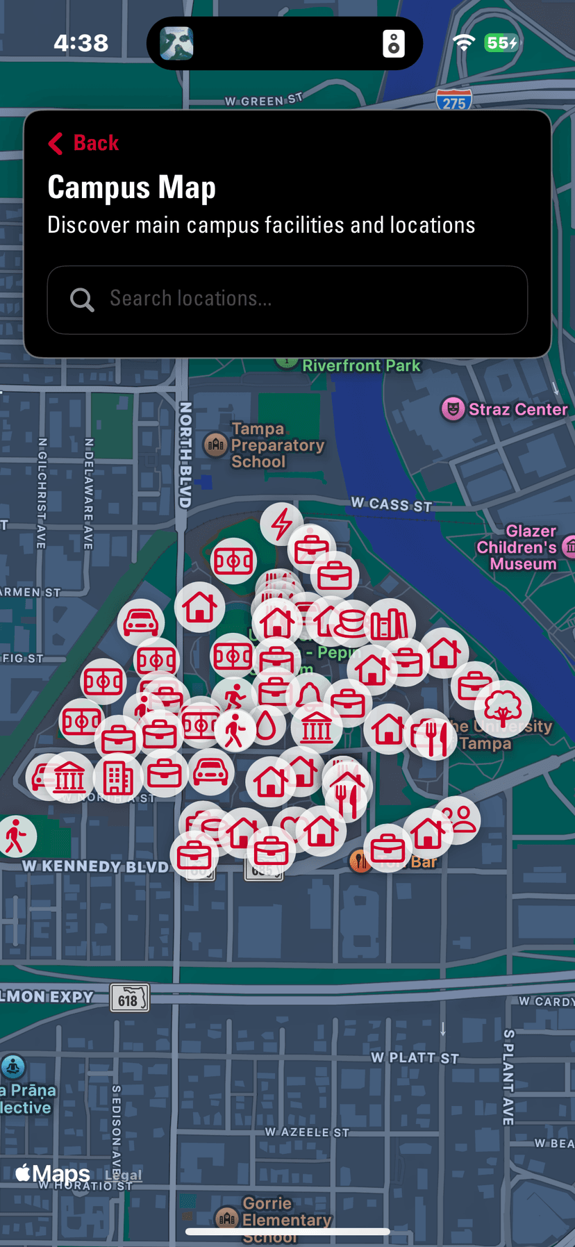 University of Tampa Mobile App - Desktop